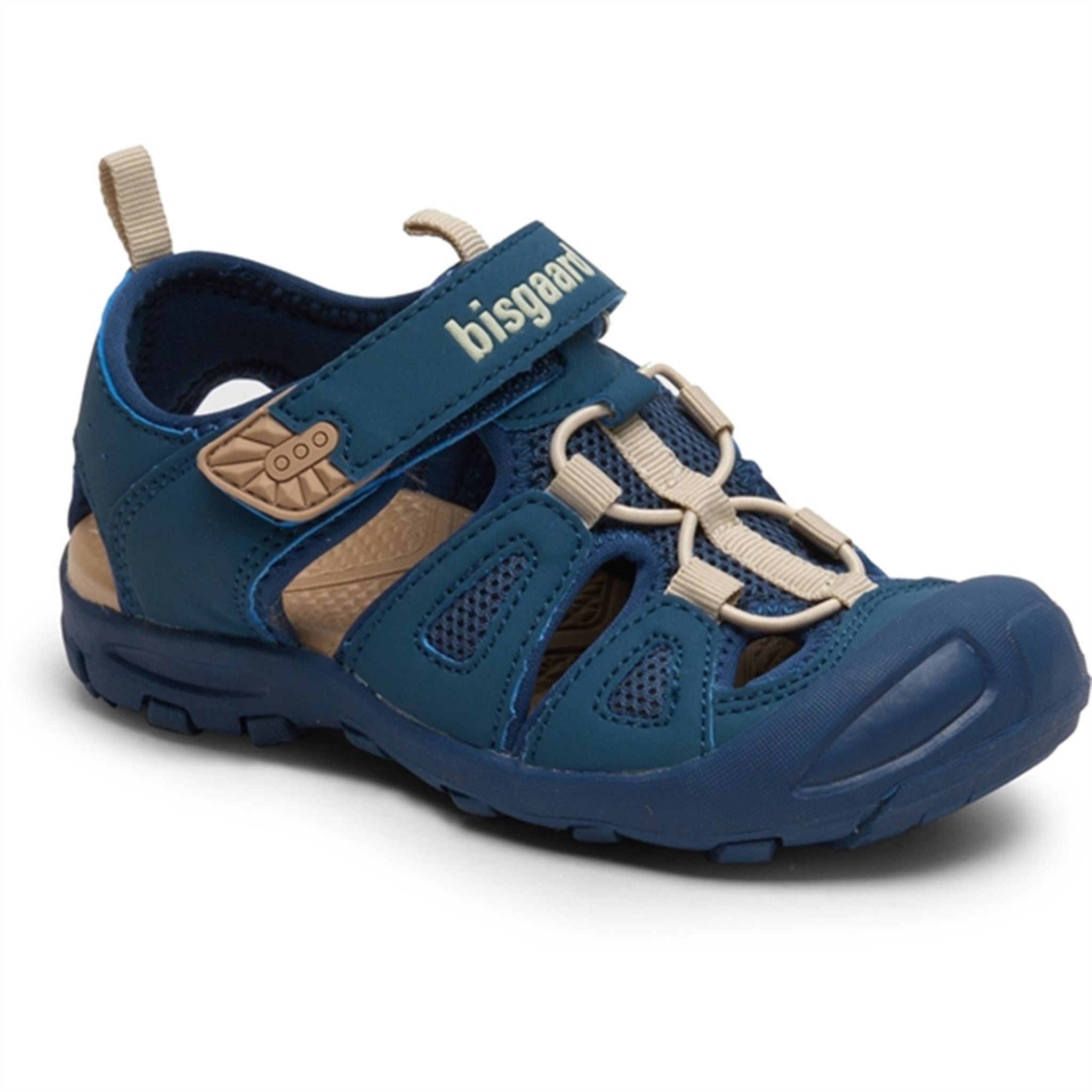 Bisgaard Parker Velcro Sandal i Navy, Str. 31