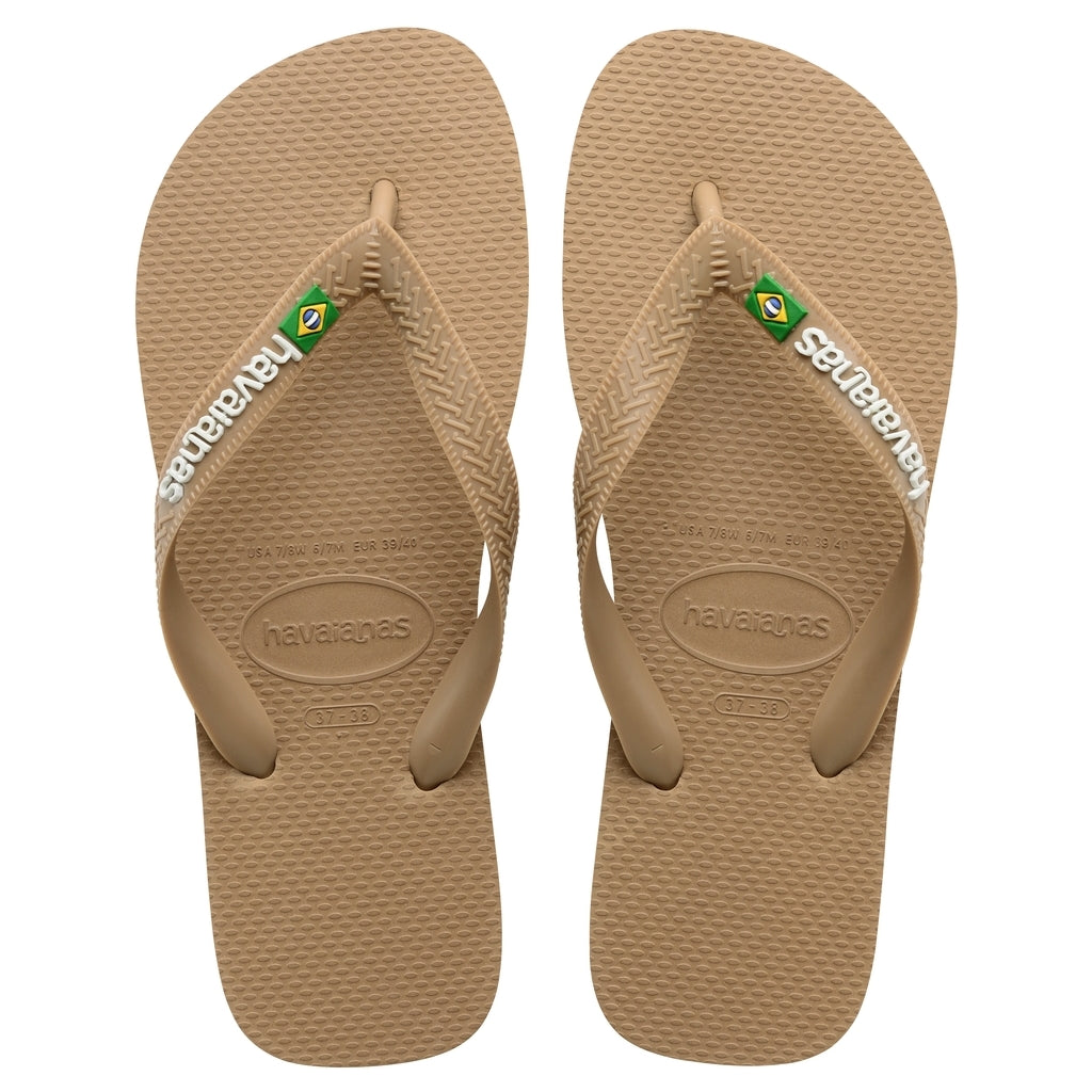 Havaianas Unisex Slippers med Brazil Logo - Rose Gold