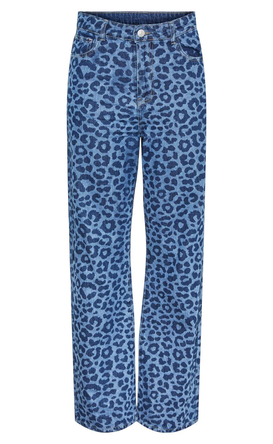 Bukser Nova i Mørkeblå Denim fra Pieces