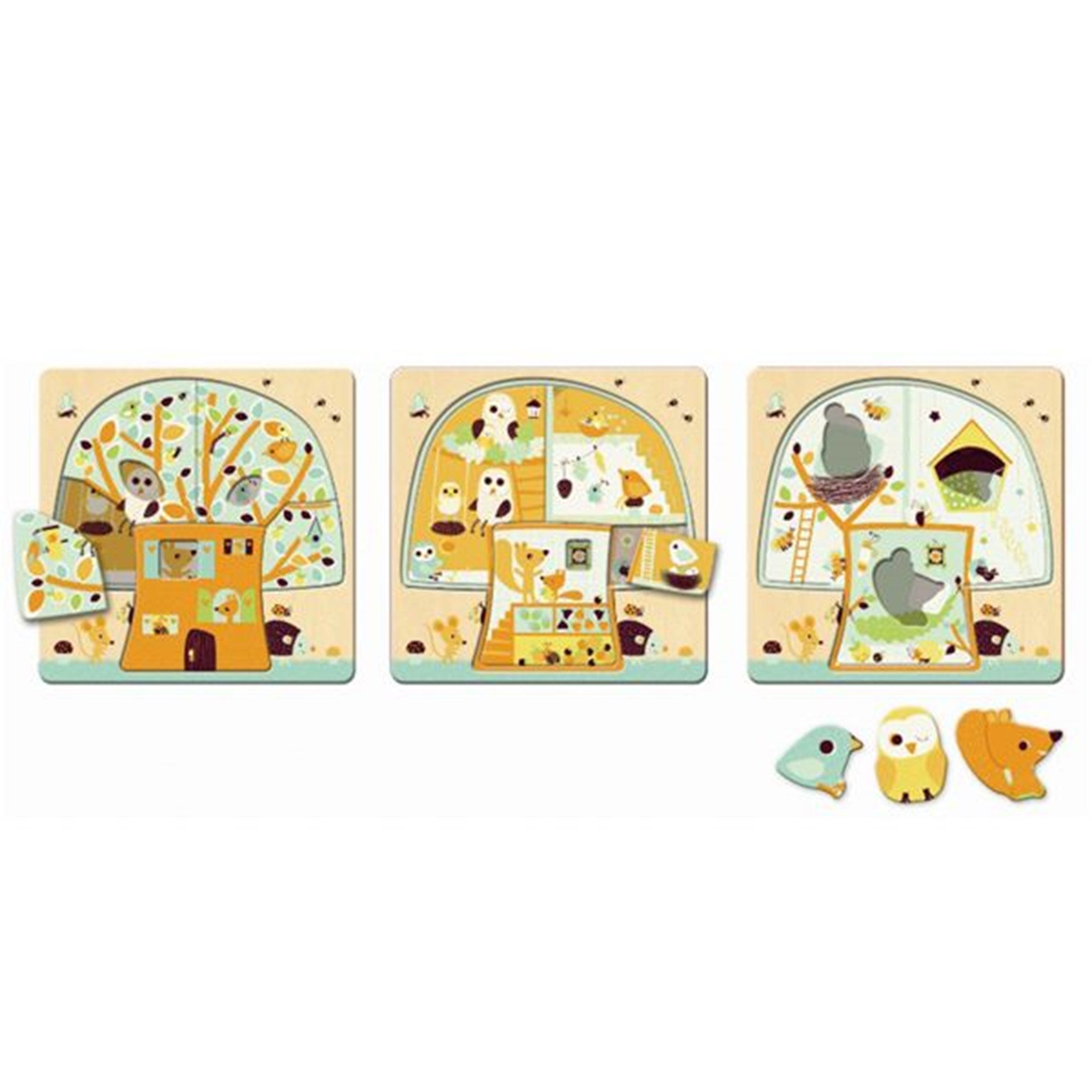 3-lags puslespil Chez Nut Tree House fra Djeco