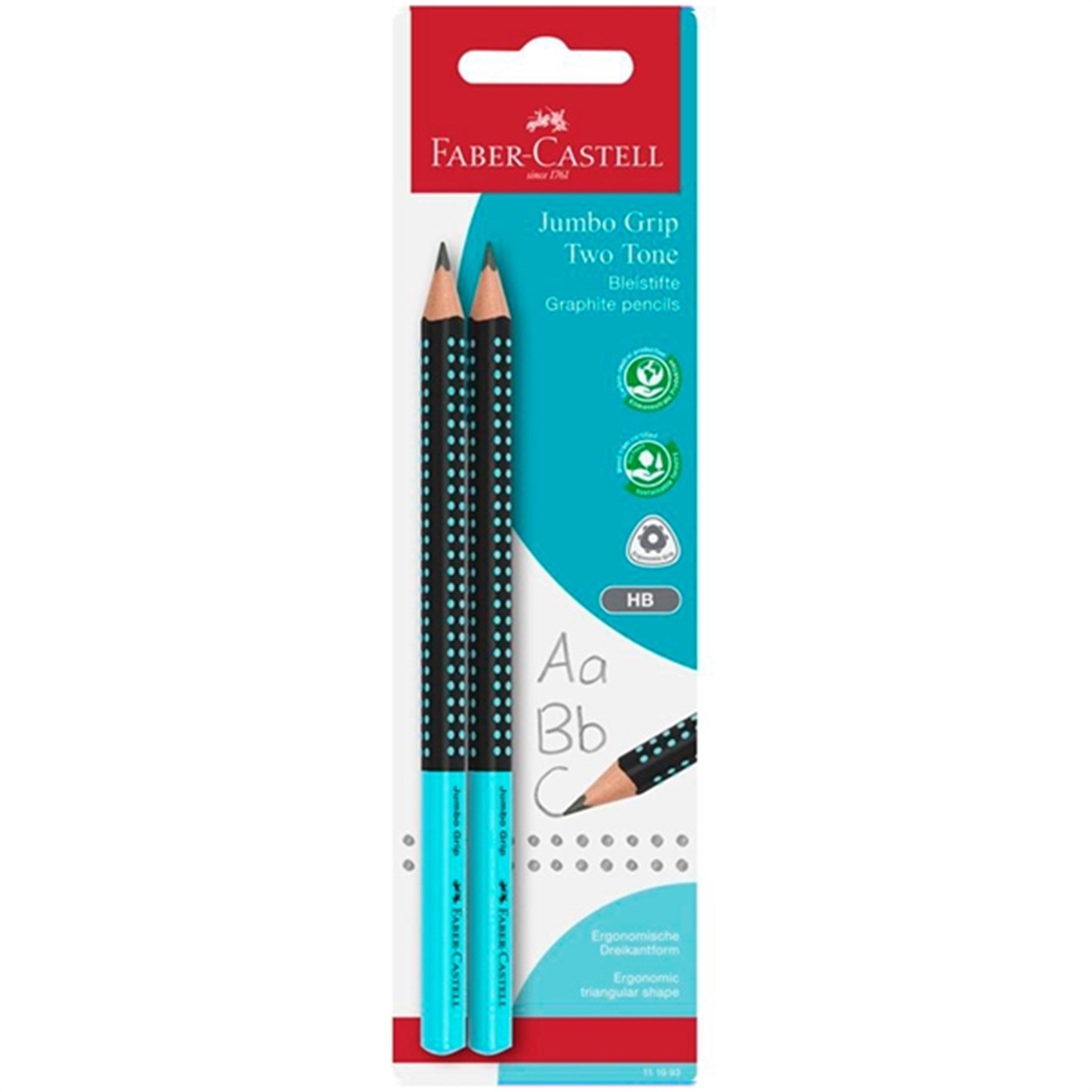 Faber Castell Jumbo Grip Blyanter 2x2 Turkis fra Faber-castell