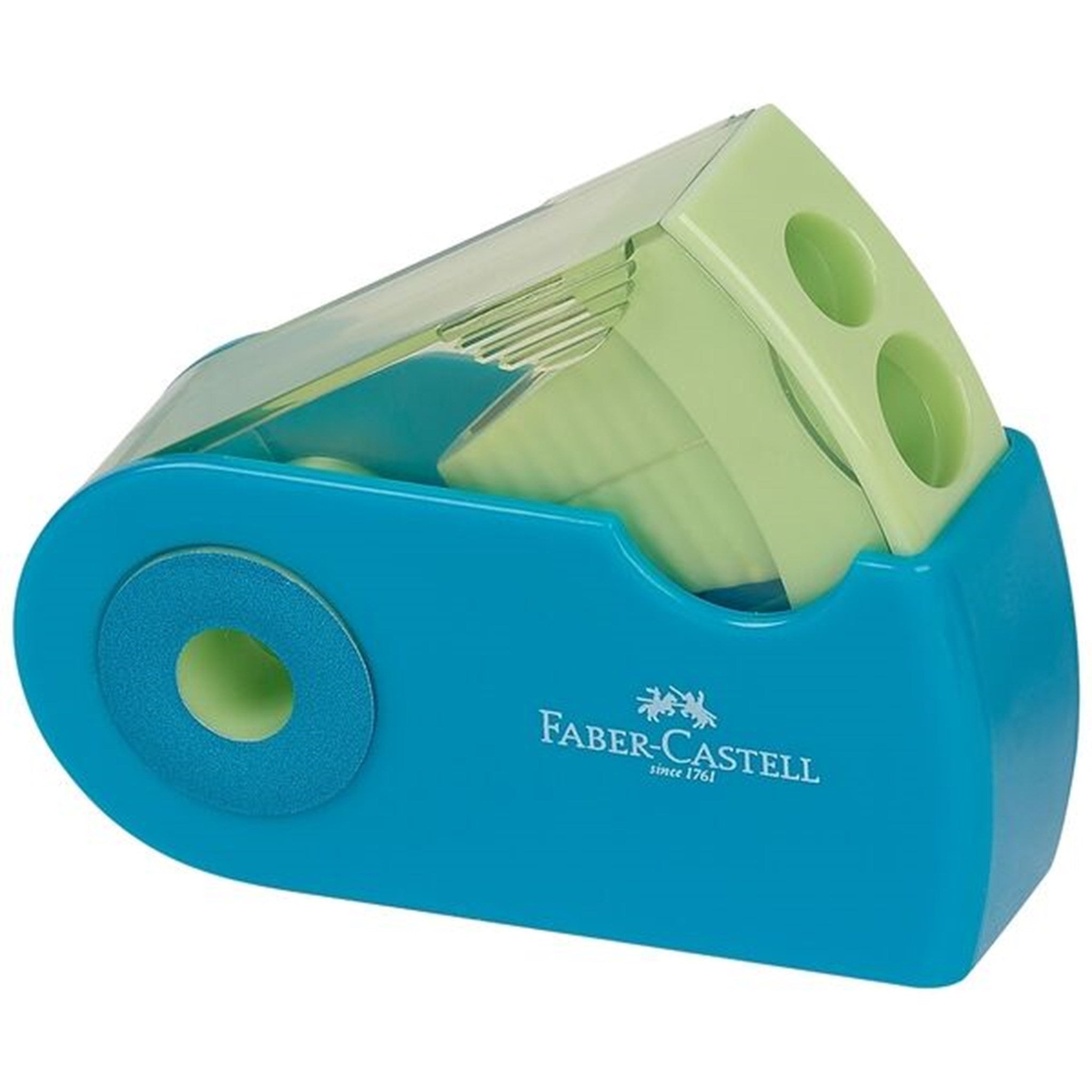 Faber Castell Double Hole Blyantspidser Turkis fra Faber-castell