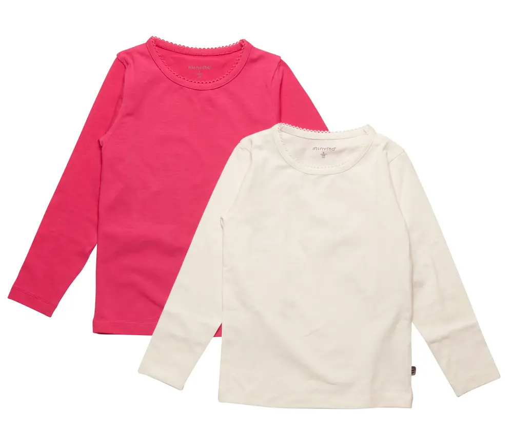 2 Pak Basic Bluser   Dark Pink 577   146 fra Minymo
