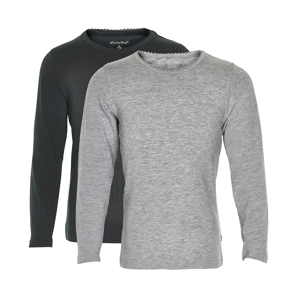 2 Pak Basic Bluser   Grey Black  193      80 fra Minymo