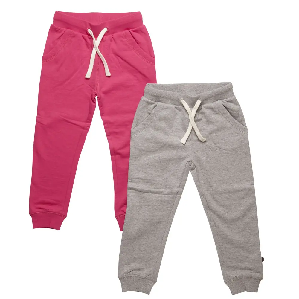2 Pak Basic Sweatbuks   Pink Grå 577      92 fra Minymo