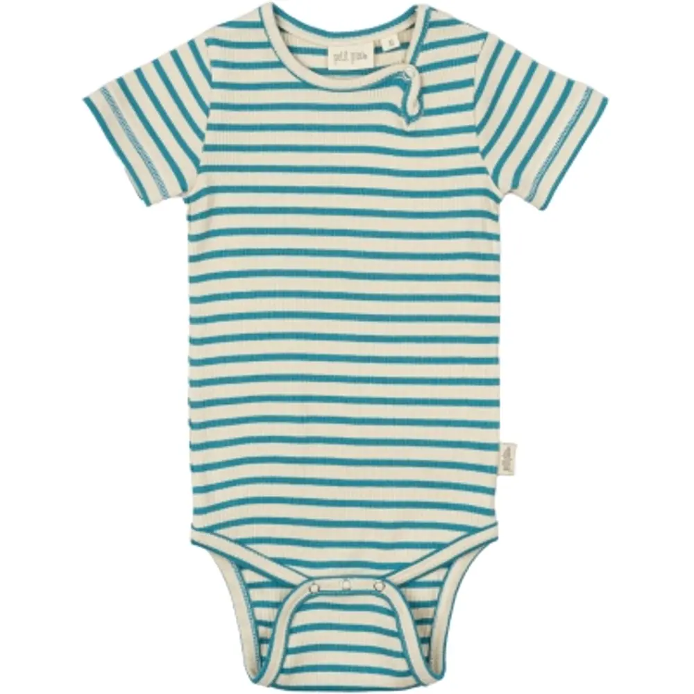 Body Ss Striper   Turq White   62 fra Petit Piao