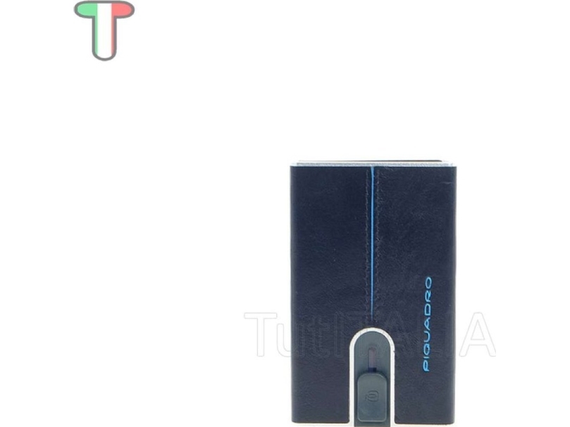 , Blue Square, Læder, Kortholder, Square Slip System, Pp4825b2r, Blå, Mænd Mænd fra Piquadro