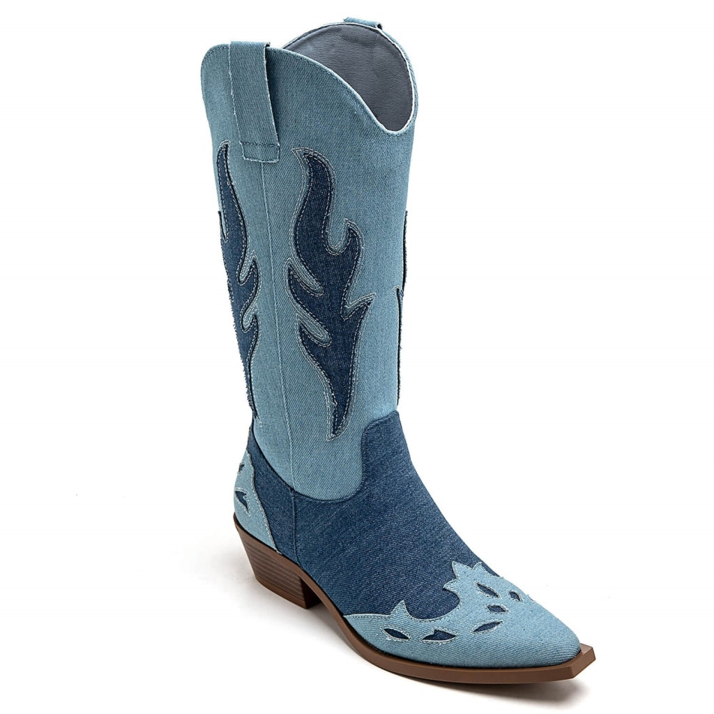 Abby Dame Cowboystøvle 9632a   Jeans fra Shoes