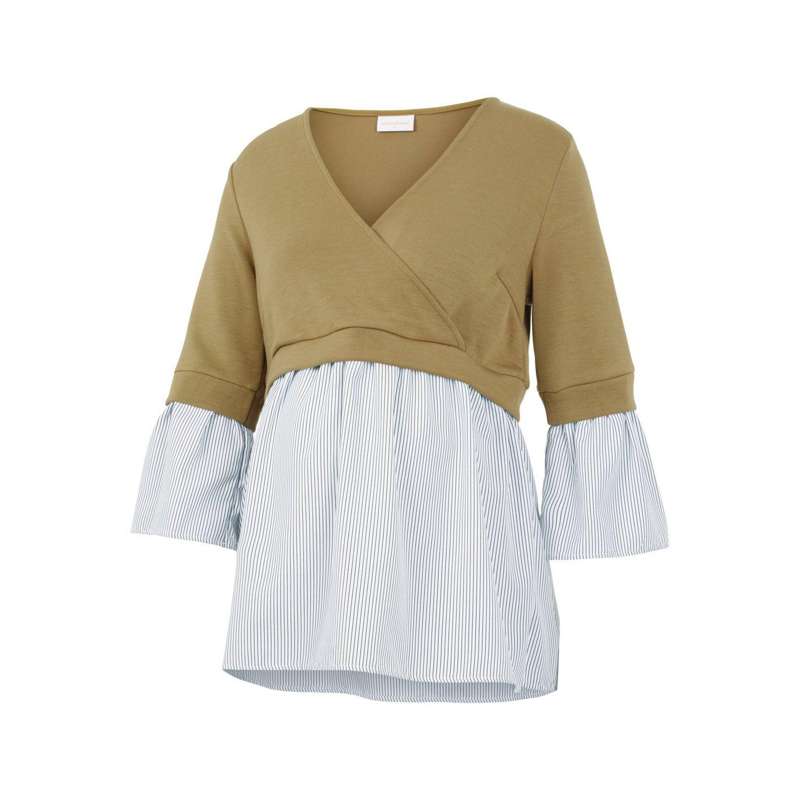 2 I 1 Vente  Og Ammebluse   Støvet Grøn fra Mamalicious