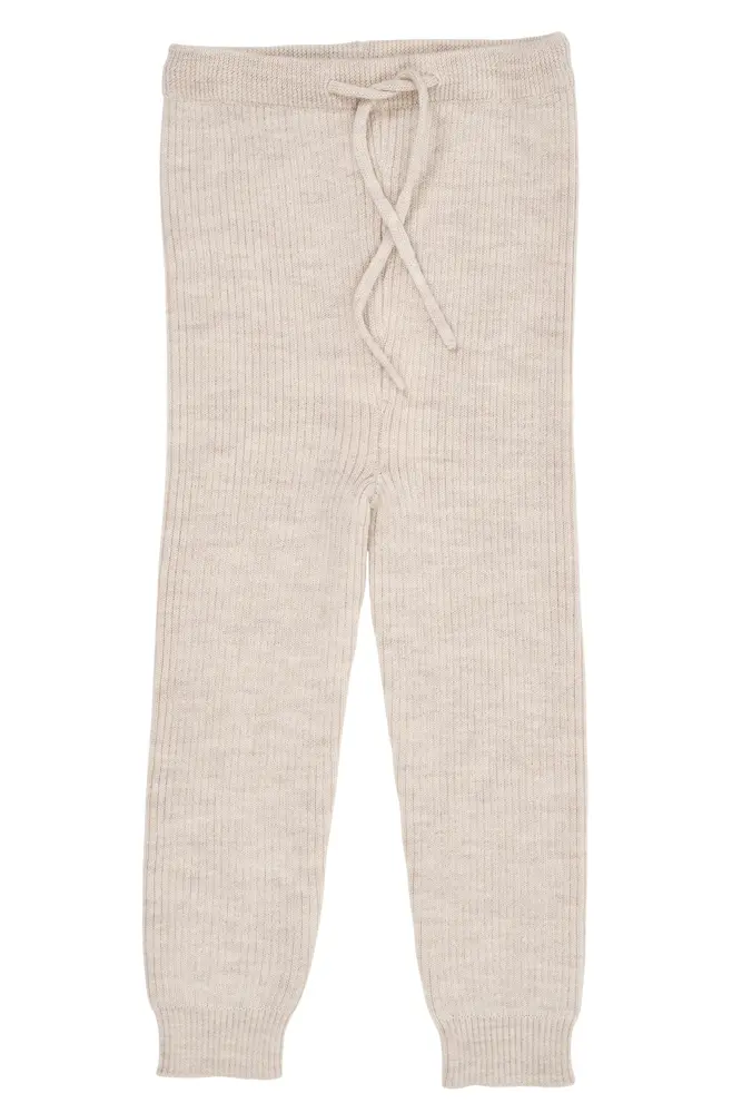 Klassisk Merino Rib Leggings M. Bindebånd   Unisex   Cream   92 fra Copenhagen Colors