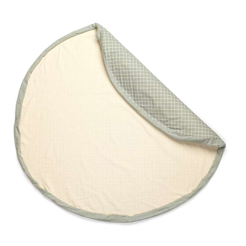 2 I 1 Opbevaringstæppe Legetæppe   Organic Grid   Green fra Play & Go
