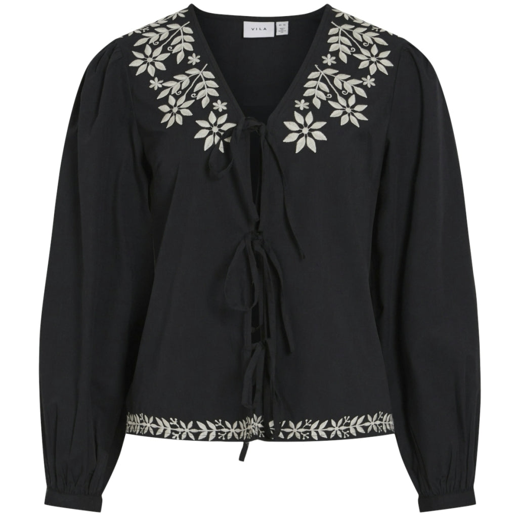 Dame Bluse Vicaria   Black Beauty Birch fra Vila