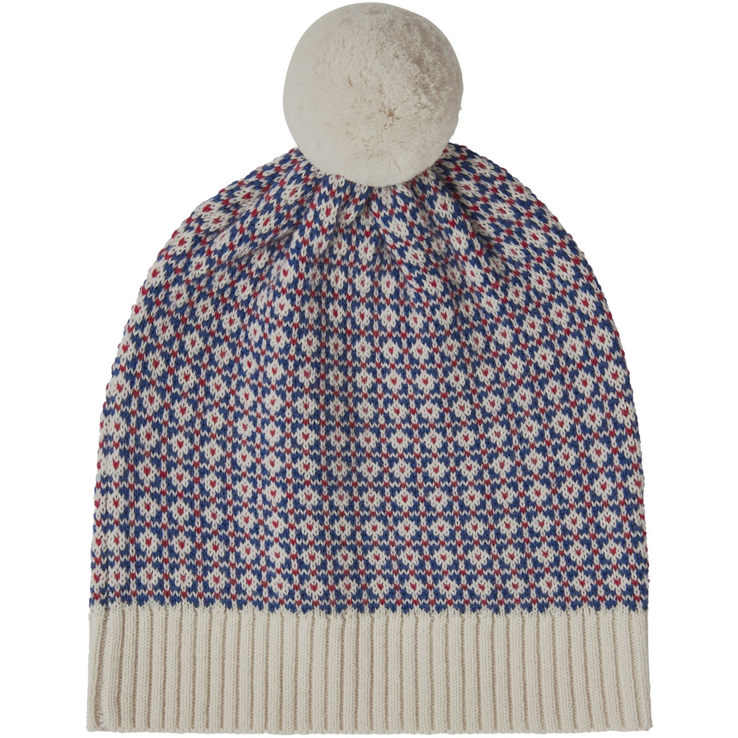 Ecru Pond Blue Red Nordic Hat   Str. 80 90 fra Fub