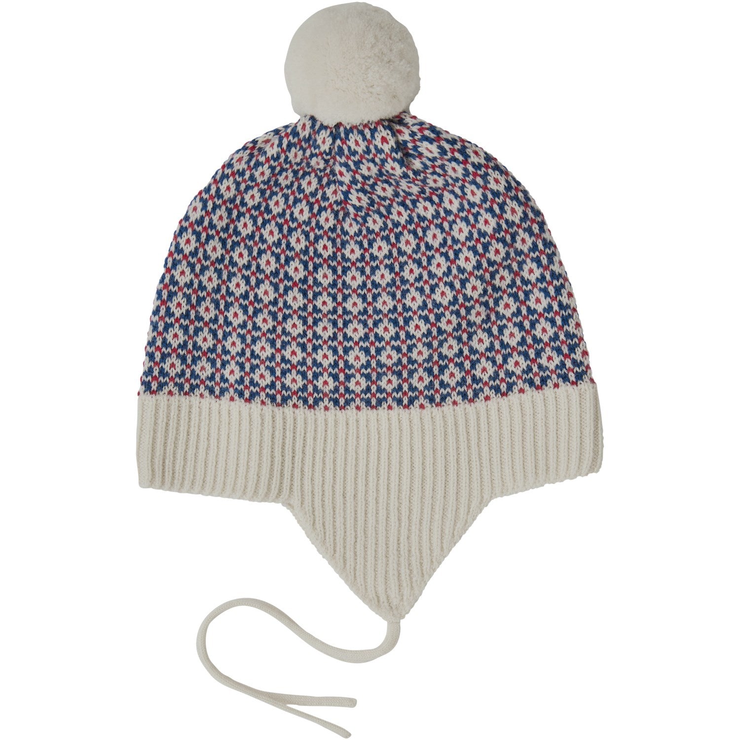 Ecru Pond Blue Red Baby Nordic Hat   Str. 56 62 fra Fub