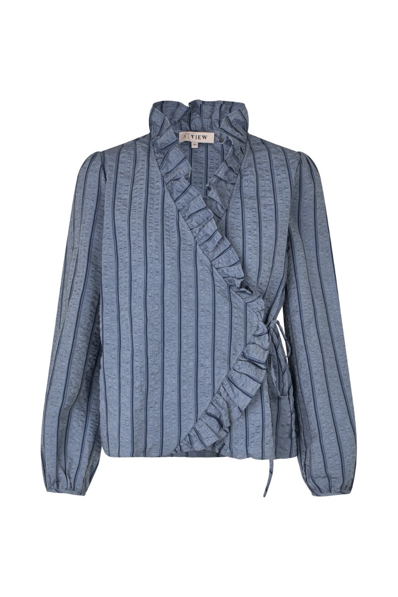 A View   Bluse   Thilde Blouse   Blue Stripe fra A-view