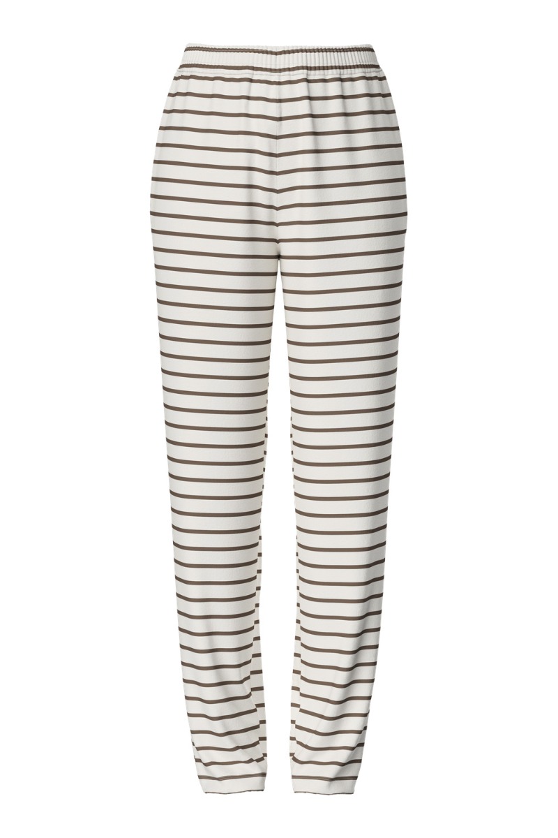 Bukser   Pc Chilli Hw Straight Stripe Pants Noos   Cloud Dancer Morel fra Pieces